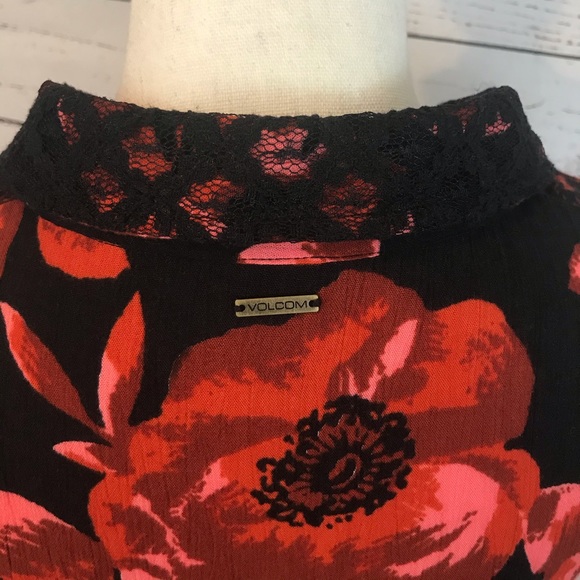 Volcom Flower Print Collared Mini Dress - Picture 5 of 7